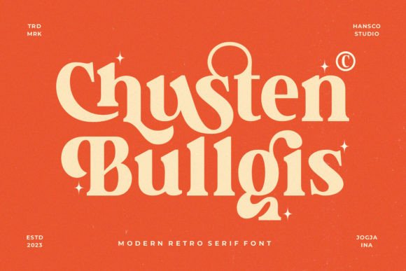 Chusten Bullgis: A Playful Retro Serif Font for Handmade Brands